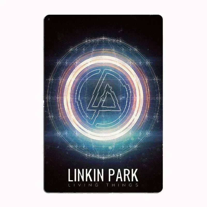 Linkin P-Park Tin Sign Plates by MusicCharmDecor - Retro Metal Posters with Iconic Lyrics & Stage Art, Stylish Design