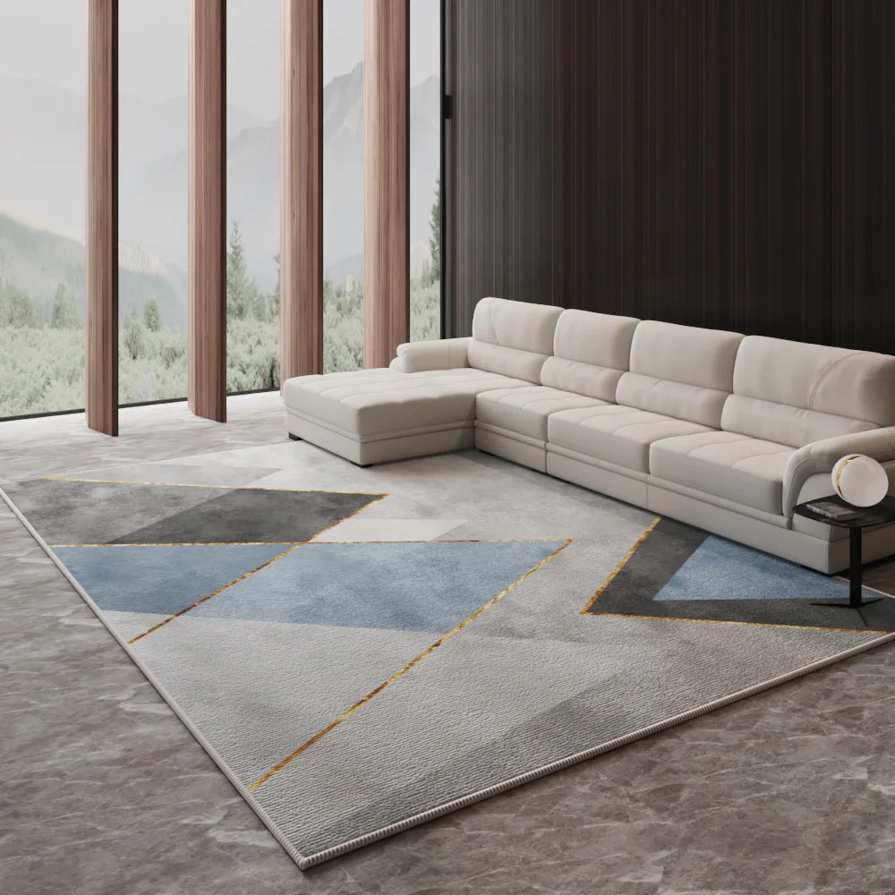 Alfombra Nórdica de Lujo Ligero VIKAMA para Sala de Estar, Sofá, Mesa de Centro, Tapete de Piso para Dormitorio y Salón, Alfombra de Gran Área, Decoración del Hogar