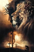 Classic Christian Wall Art Bible Jesus Lion And Warrior Oil On Canvas Posters And Prints Living Room Decoration Gifts