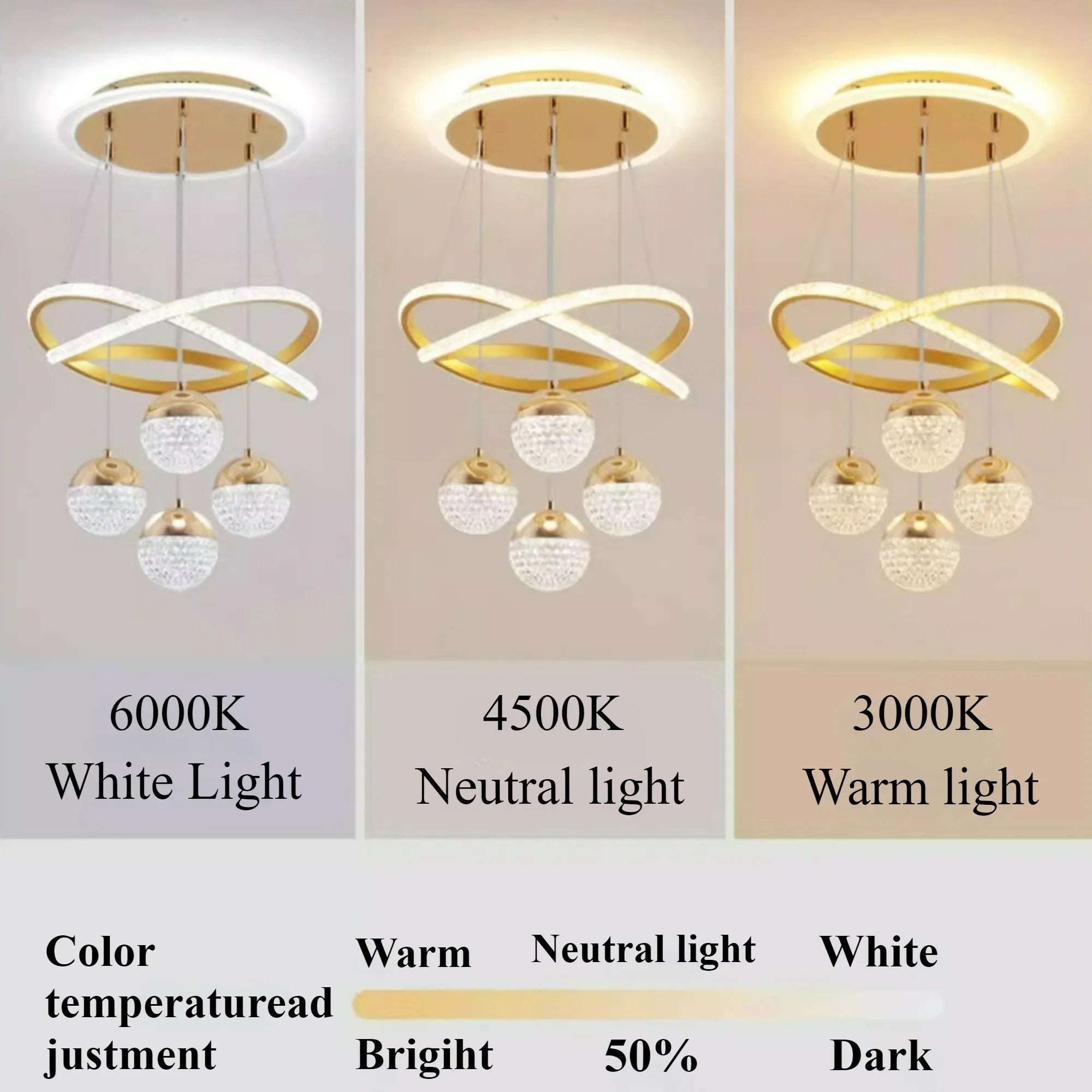 Suspension LED avec Télécommande, Intensité Lumineuse Réglable sur Trois Couleurs, Luminaire Simple pour Salon, Salle à Manger, Bar, Comptoir, Escalier