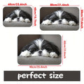 VIKAMA Paillasson mignon Shih Tzu, Tapis lavable pour animaux de compagnie pour chambres à coucher, salons et entrées, Lit pour chien de petite taille au design ludique