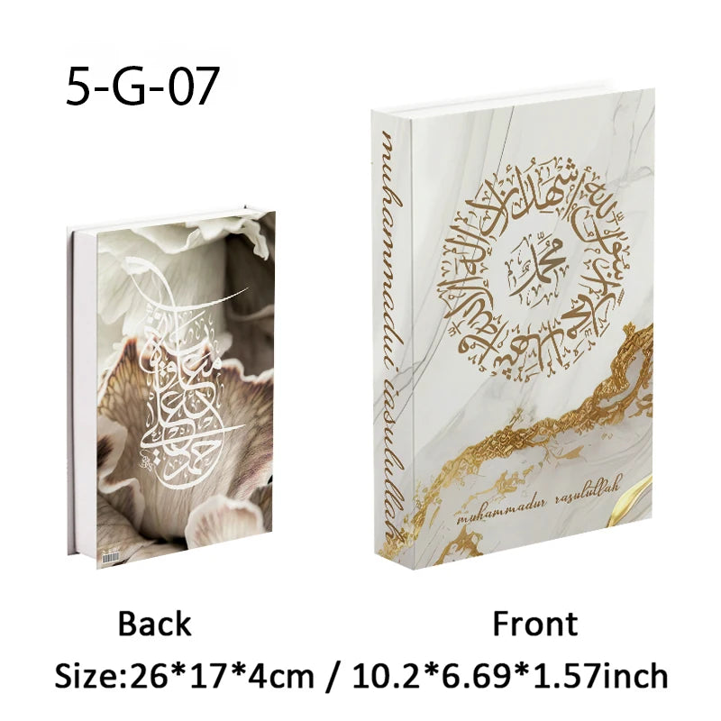 Islamic Decorative Books Kaaba Mosque Luxury Fake Book Storage Box Interior Decoration Coffee Table Bedroom Ornaments Room Decor