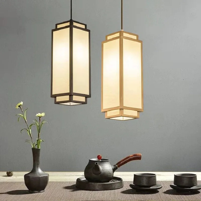 Nuevas lámparas colgantes chinas para sala de estar, comedor, pasillo, entrada, lámparas de tela para techo, candelabro moderno