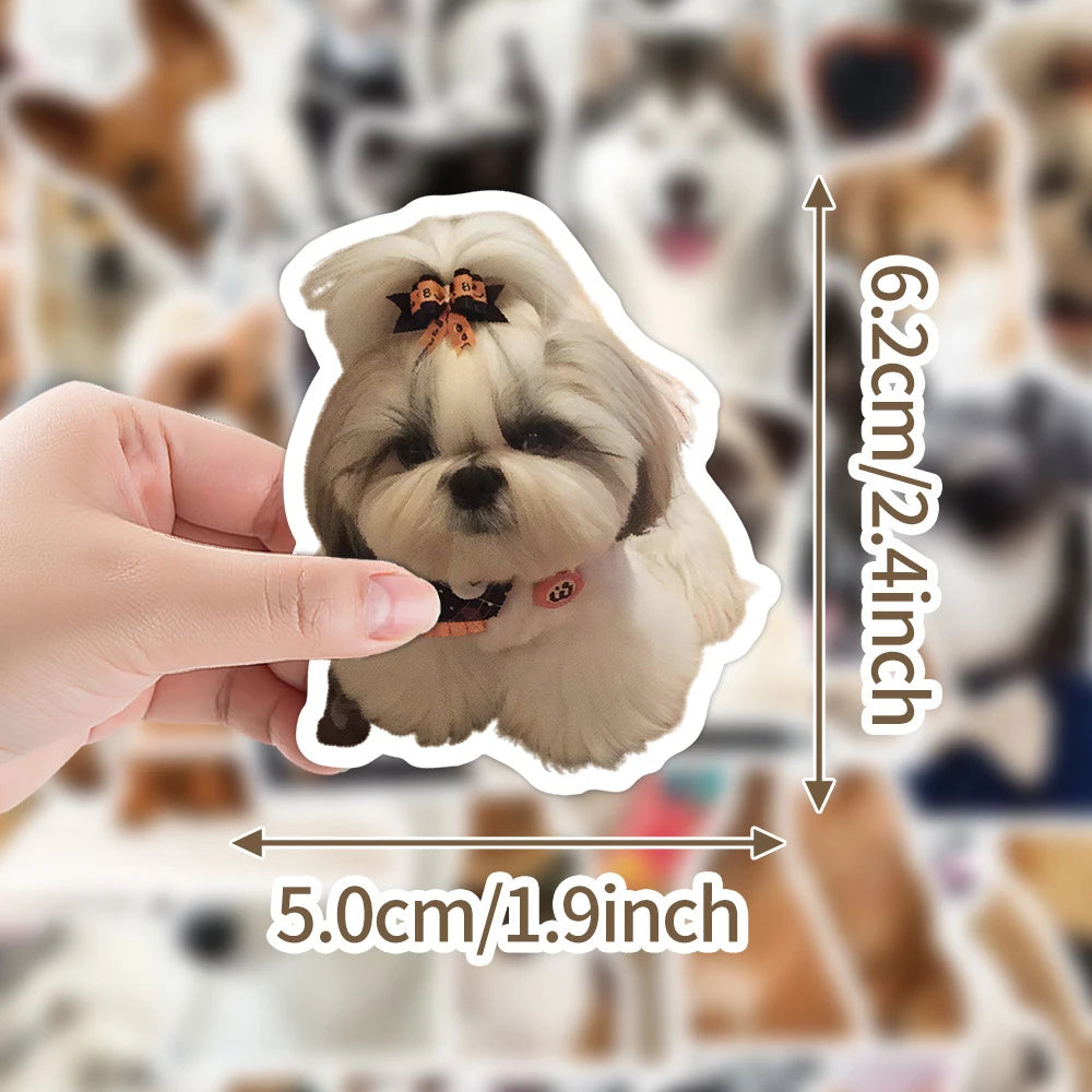 10/30/50 Pièces Autocollants Drôles Mignons pour Animaux de Compagnie, Stickers Graffiti Chien, Dessin Animé, pour Ordinateur Portable, Cahier, Valise, Téléphone, Agenda, Papeterie, Jouet pour Enfants