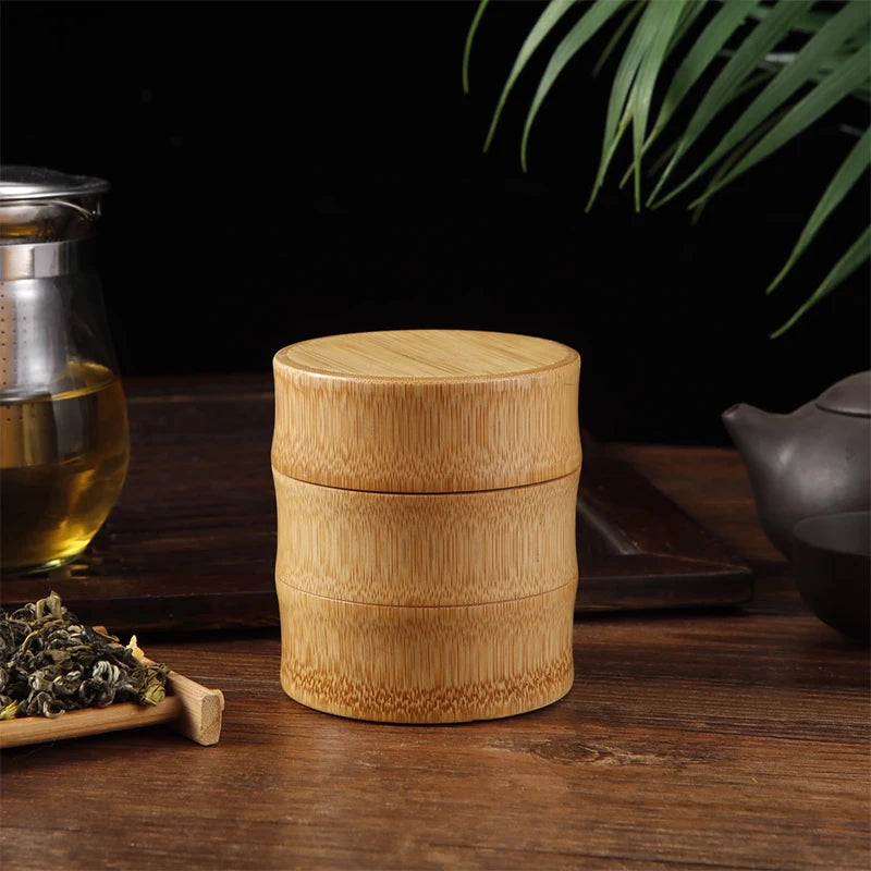 Boîte de rangement de thé en bambou naturel, boîte de rangement d'aliments, boîte de rangement de noix et d'épices, boîte de thé, pot organisateur écologique, récipients de cuisine