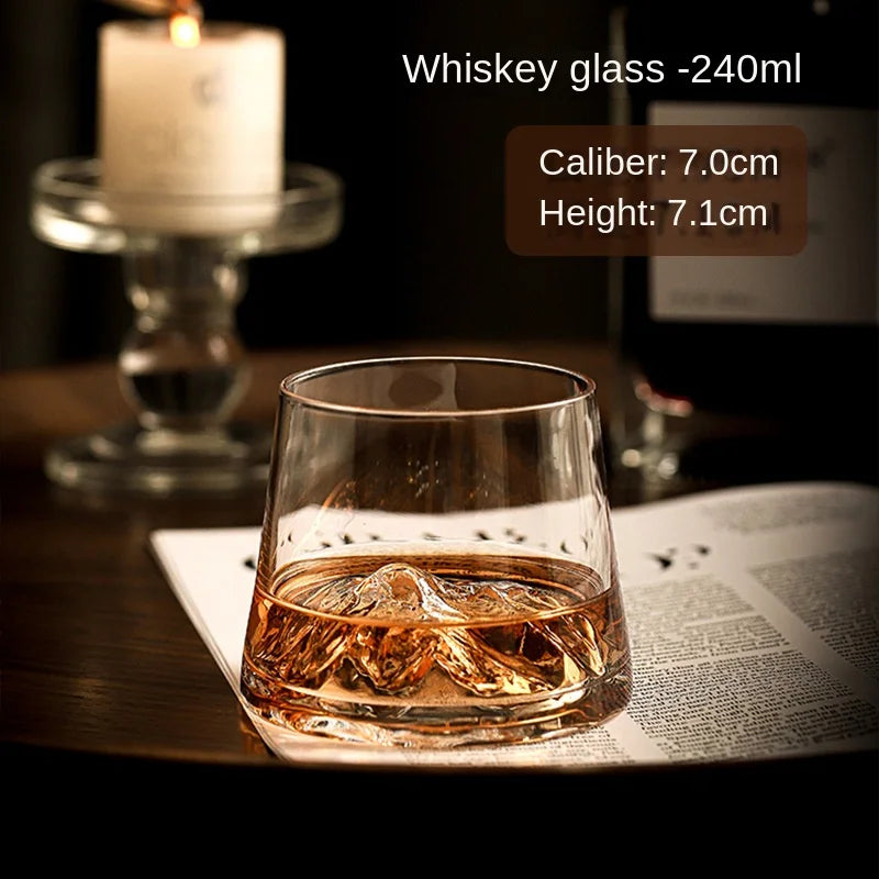 Verre à whisky Tasse à thé haut de gamme Tasse en verre à fond iceberg Tasse à vin étranger Tasse à bière