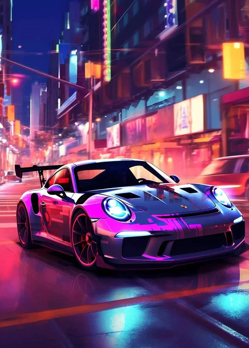 Trending Cars Porsche 911 GT3 RS Retro Cartel de Ciudad y Grabados Lienzo Pintura Arte de Pared Imágenes para el Hogar Sala de Estar Cuadros