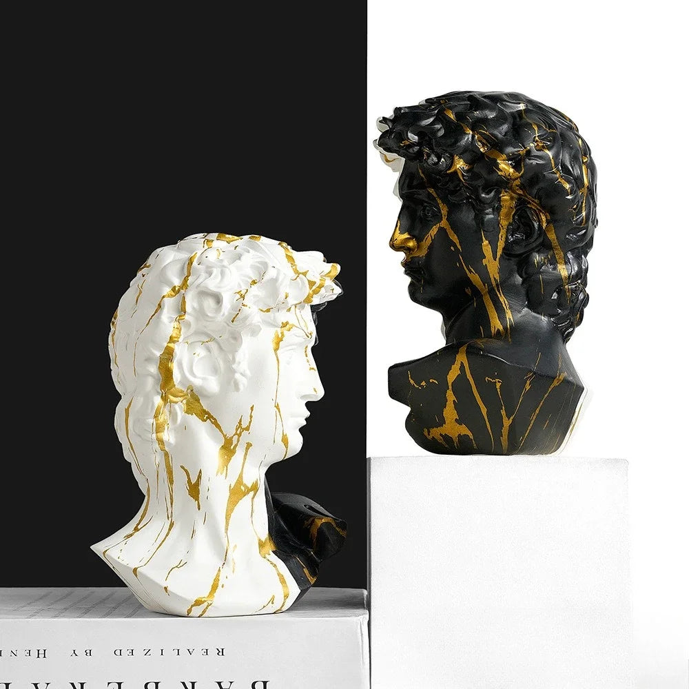 Statue de David de style européen 15 cm, sculpture en résine, art de Michel-Ange, décor de bureau, petite sculpture d'art, réplique de qualité galerie