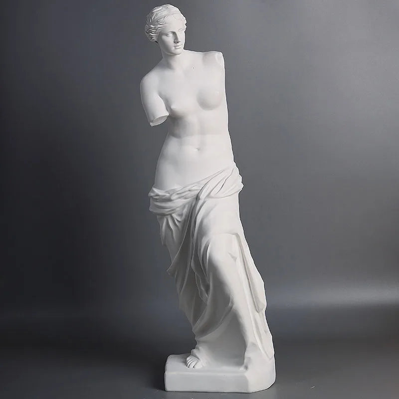 Vénus au bras cassé Statue Œuvre d'art Esquisse Plâtre Décorations de salle d'art Sculpture Style nordique Vénus blanche Beauté et Amour Vénus