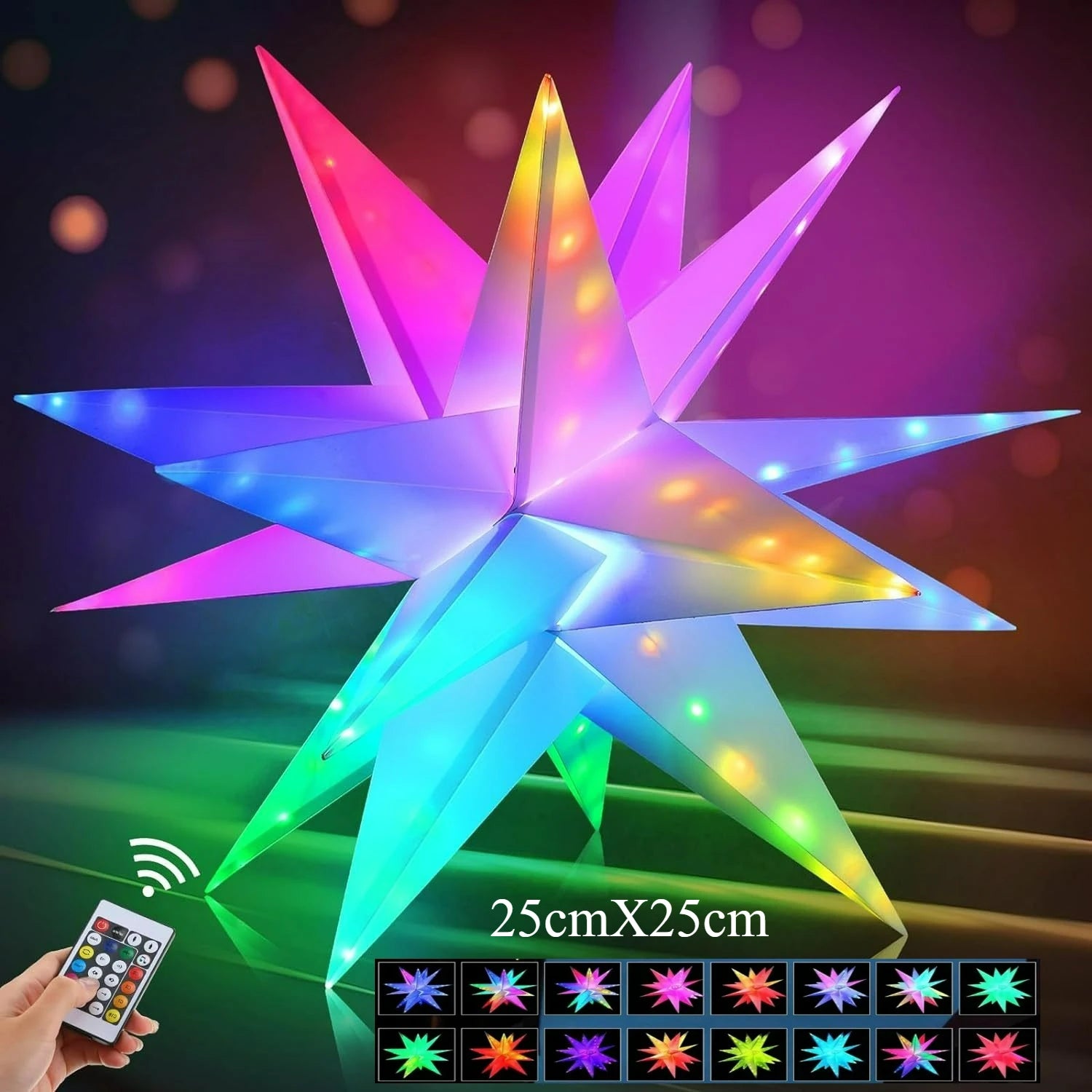 Luz de estrella RGB LED inteligente, control por aplicación Bluetooth, luces nocturnas, lámpara de punto de color mágico para regalo, fiesta, patio, árbol, camping, decoración del hogar