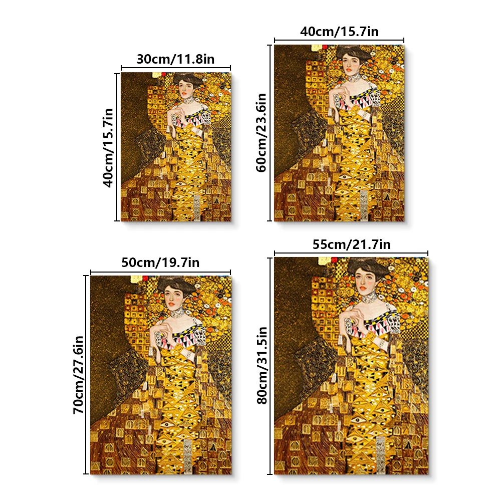 Arte de pared abstracto clásico Gustav Klimt El beso Pintura al óleo Impresión en lienzo HD Póster Decoración para el hogar Sala de estar Dormitorio