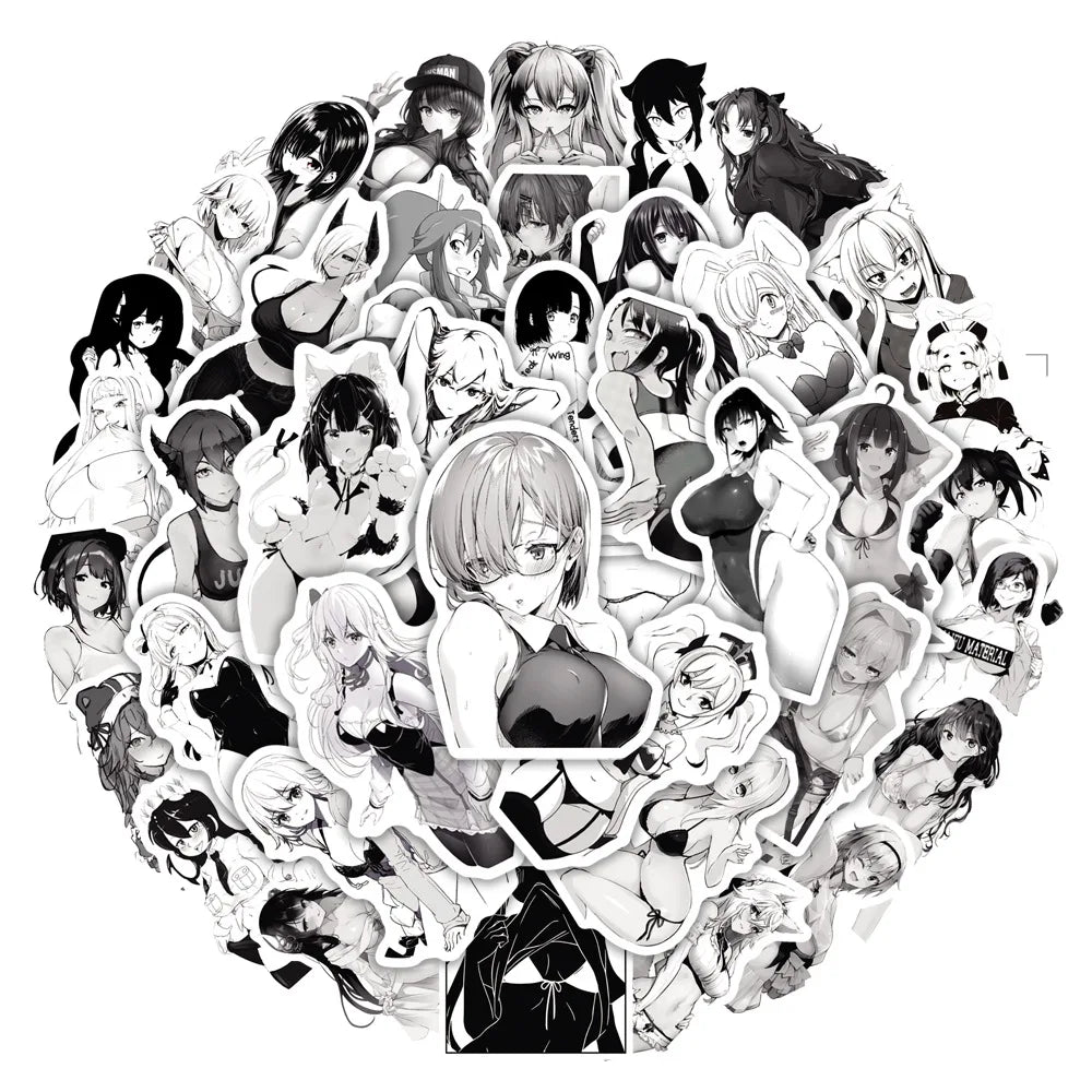 10/30/50/100pcs Anime Sexy Hentai Chica Waifu Pegatinas Monopatín Portátil Teléfono Computadora Bicicleta Coche Guitarra Calcomanía Impermeable Genial