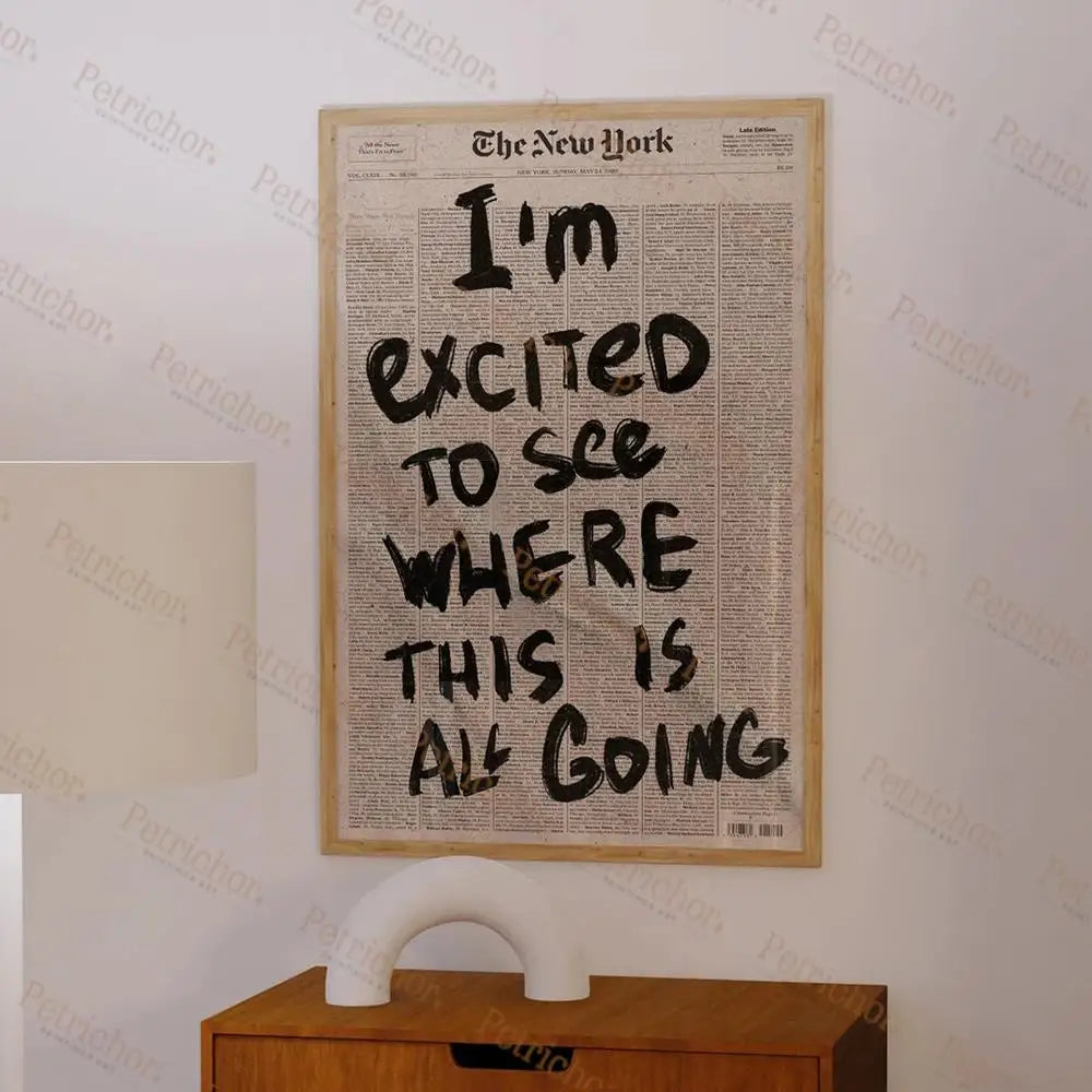 Tipografía Vintage Periódico Citas Psicodélicas Impresiones de Arte de Pared Pintura en Lienzo Póster Imágenes Para Sala de Estar Decoración del Hogar