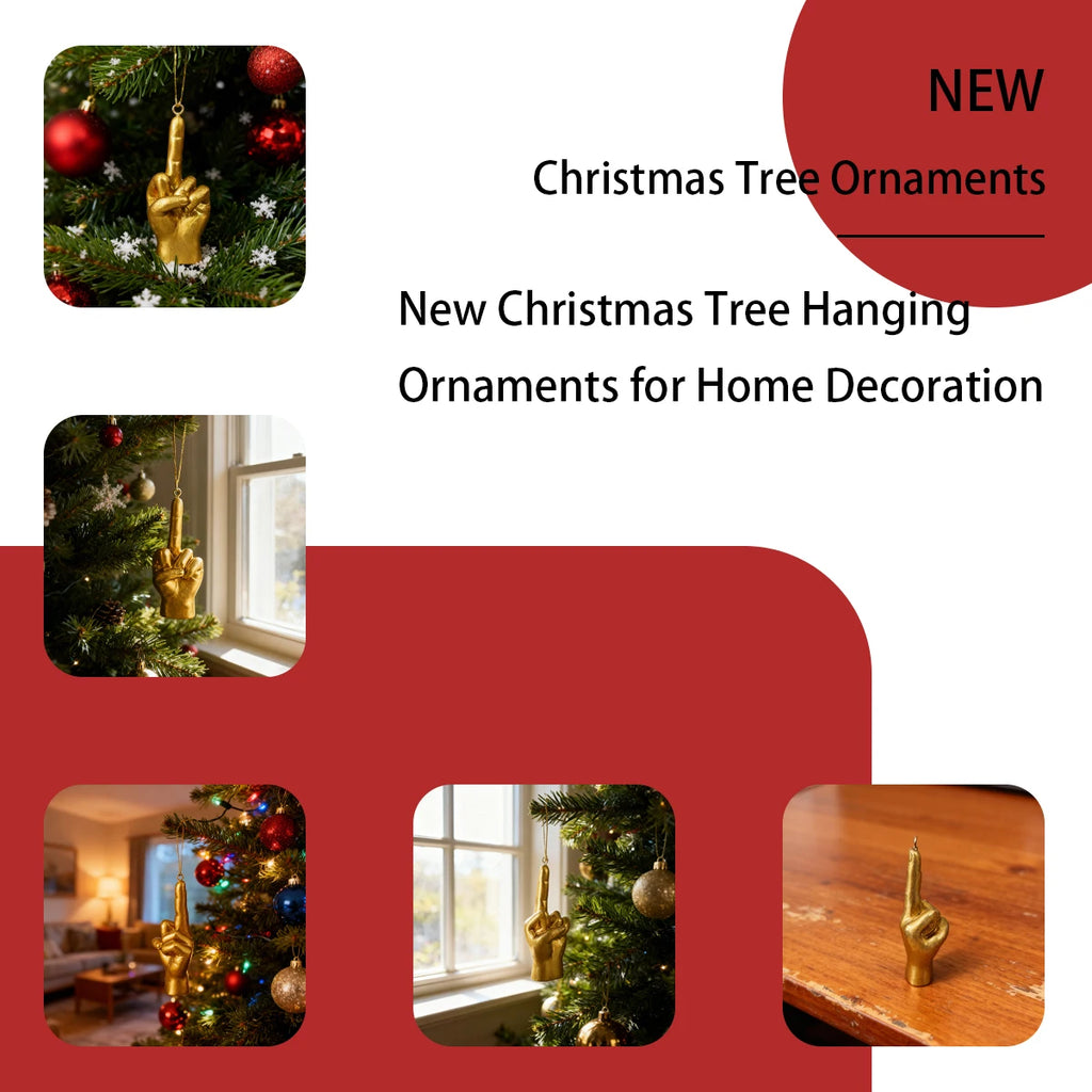 Figurines personnalisées de doigts d'honneur, Ornements créatifs à suspendre, Décorations de sapin de Noël, Cadeaux de fêtes décalés