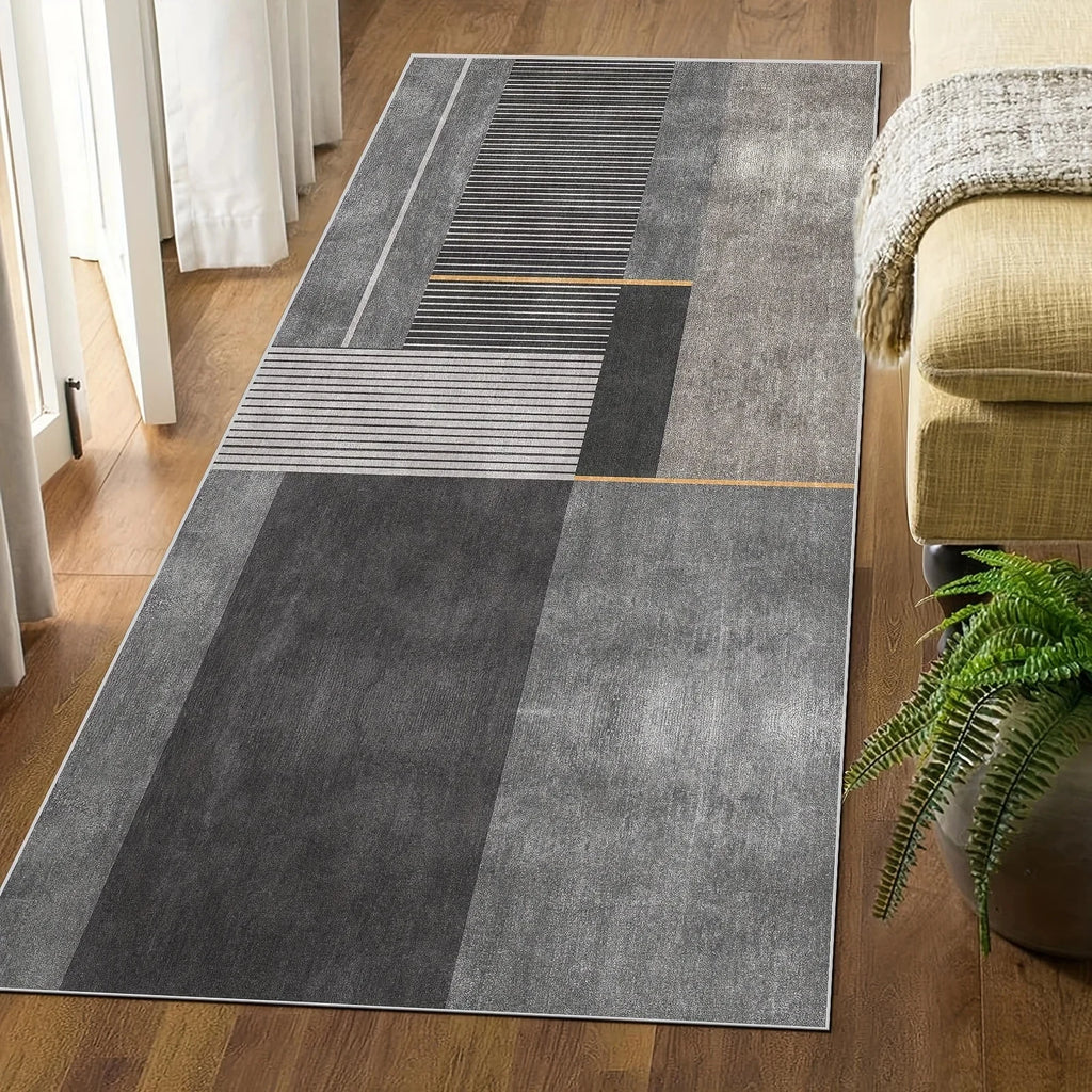 Tapis géométriques minimalistes VIKAMA – Idéaux pour les couloirs, les tapis de cuisine et les paillassons d'entrée – Décoration d'intérieur durable et facile d'entretien