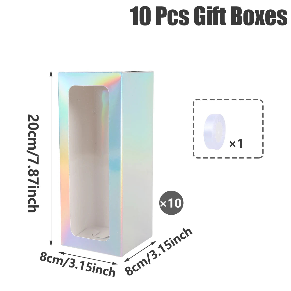 10 boîtes cadeaux en verre blanc noir, laser argenté, boîtes d'affichage en verre, boîtes cadeaux transparentes, bocaux pour tasses d'eau, verre de sublimation