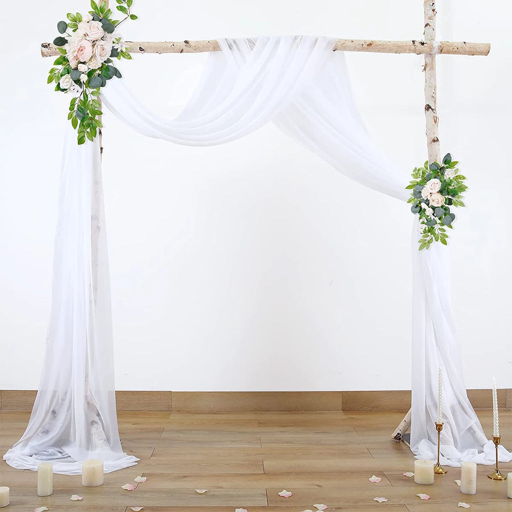 Tentures d'arche de mariage en mousseline de soie Rideau drapé Décoration de mariage, d'anniversaire, de cérémonie et de réception