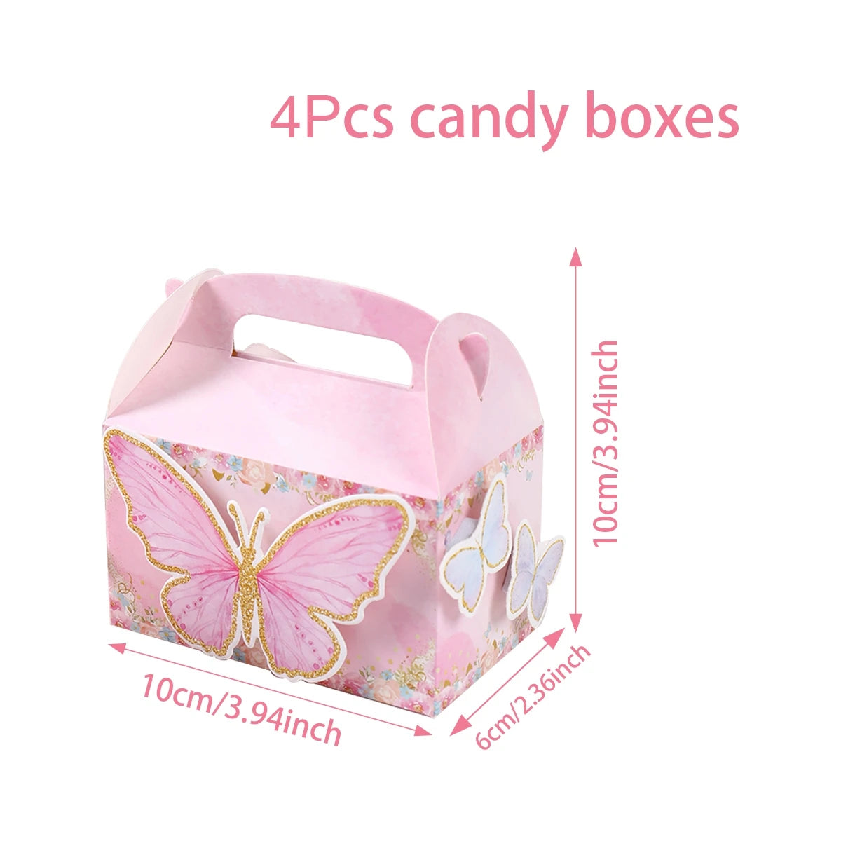 Butterfly Candy Gift Box Pink Purple Butterfly Birthday Party Decorations Kids Wedding Supplies Baby Shower Cookie Biscuit Box
