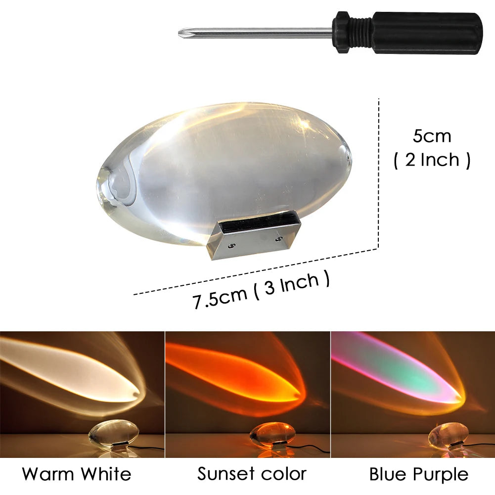 Lampe de Table Décorative en Cristal Eye of the Sky Larmes d'Ange Italiennes Lampe de Projection Coucher de Soleil Lumière d'Ambiance Veilleuse