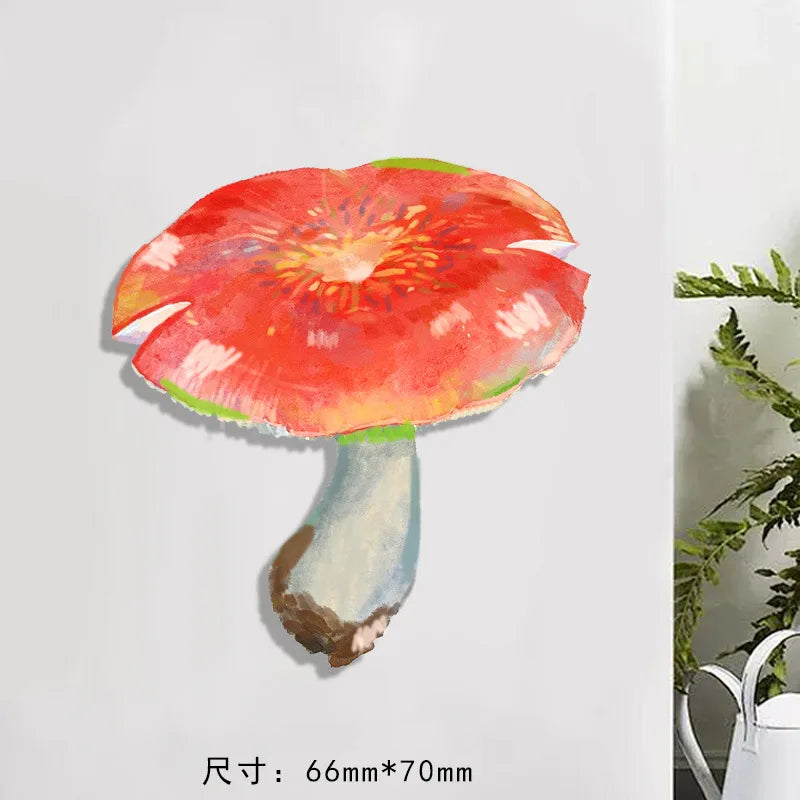 Pegatina magnética de nevera con forma de seta de planta simulada, regalo creativo, pegatina plana de nevera con forma de hoja simulada, decoración del hogar