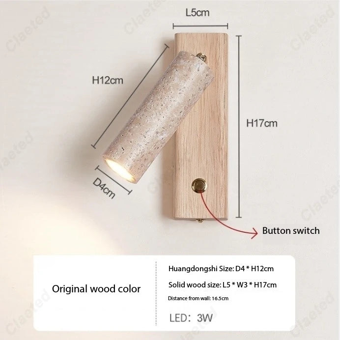 Nouvelle Applique Murale LED Jaune Pierre de Grotte avec Interrupteur Angle Réglable Lampes d'Éclairage Décoratif pour Maison Salon Chambre Chevet
