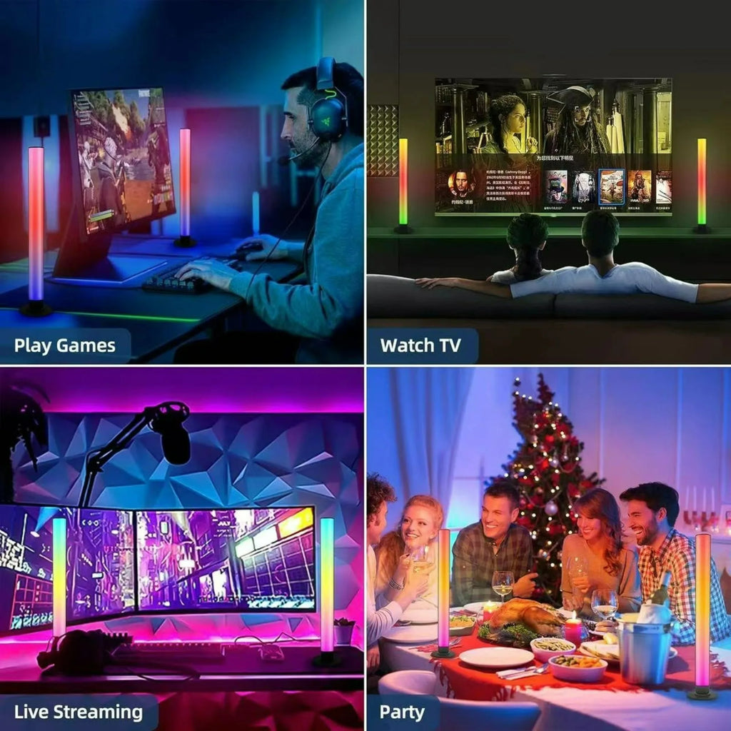 Lámpara de mesa LED ambiental de escritorio con control remoto y control por aplicación, iluminación de sincronización musical, para juegos de deportes electrónicos