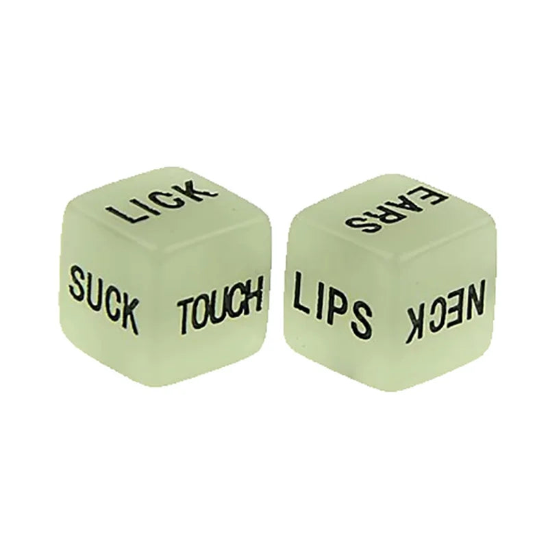 2 dés sexy en acrylique fluorescents, jouets de divertissement, dés de jeu à 6 faces