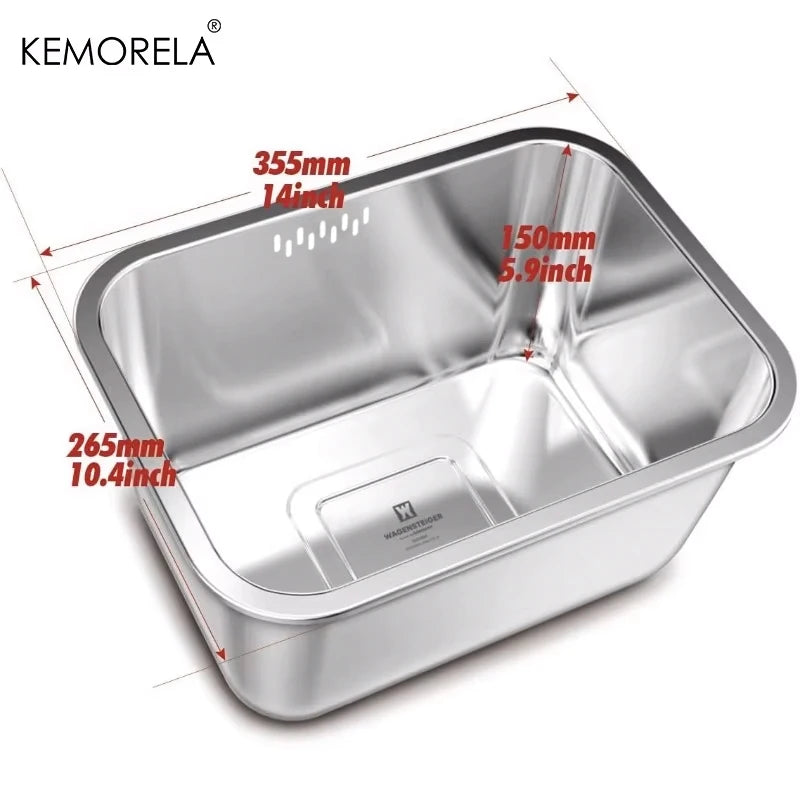 Lavabo portátil de 10L, de acero inoxidable, grande, multiusos, para cocina, fregadero, lavadero de verduras