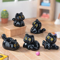 5-15Pcs Ornement Chat Noir Mini Figurines Miniature Résine Mignon Chatons Micro Paysage Artisanat Petits Ornements Décoration de Bureau
