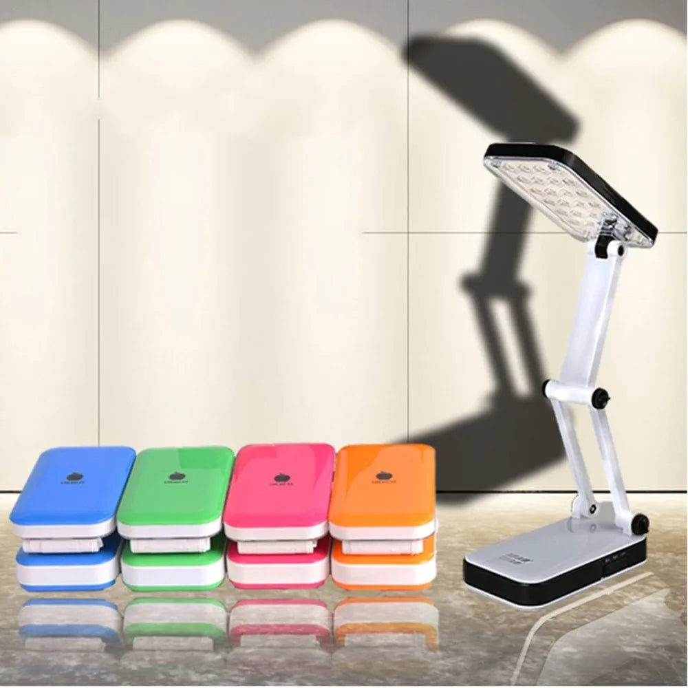 Lámpara de mesa LED plegable recargable de 24 LED, lámpara de escritorio plegable para estudiantes, lectura, escritura, iluminación de dormitorio