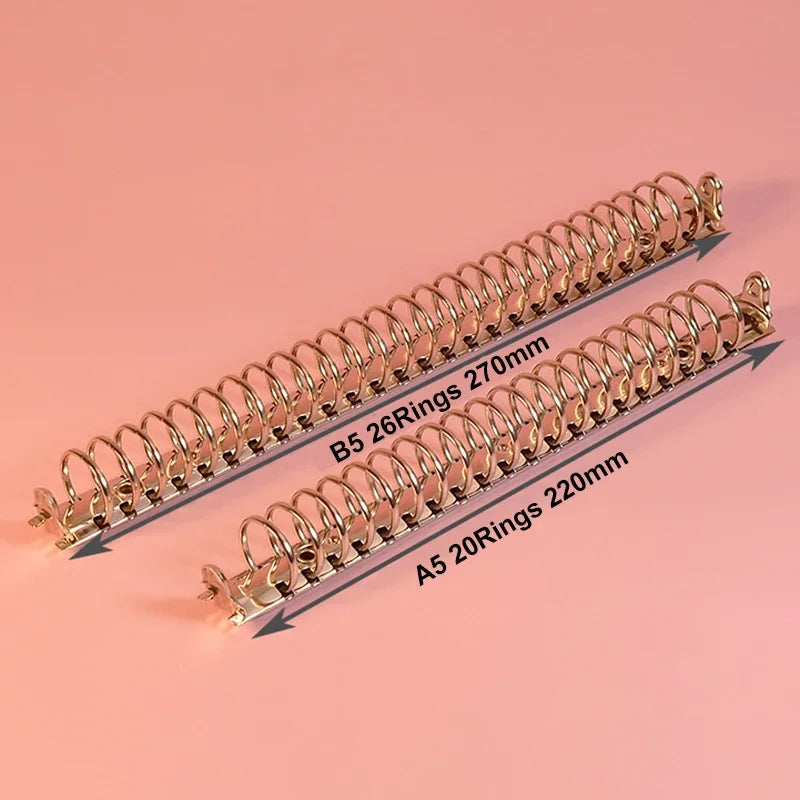 Anneaux de reliure en acier inoxydable A5 B5, 20/26 anneaux, pour cahiers, albums, journaux, fournitures de bureau et scolaires