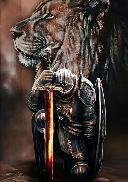 Classic Christian Wall Art Bible Jesus Lion And Warrior Oil On Canvas Posters And Prints Living Room Decoration Gifts