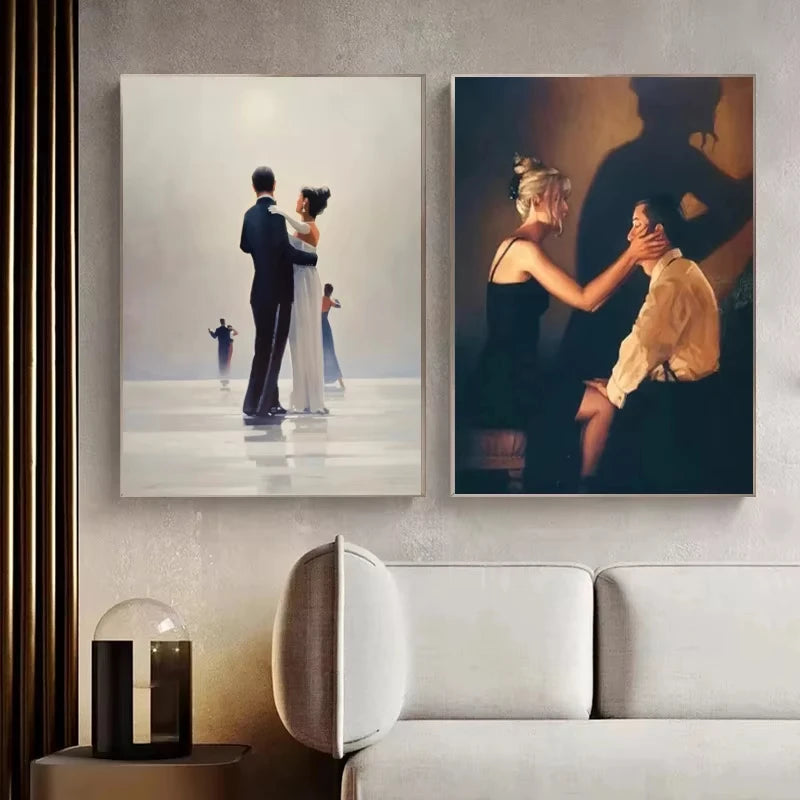 Jack Vettriano Classic Sexy Woman Portrait Nude Lover Poster Vintage Canvas Painting Wall Art Picture Erotic Home Room Decor