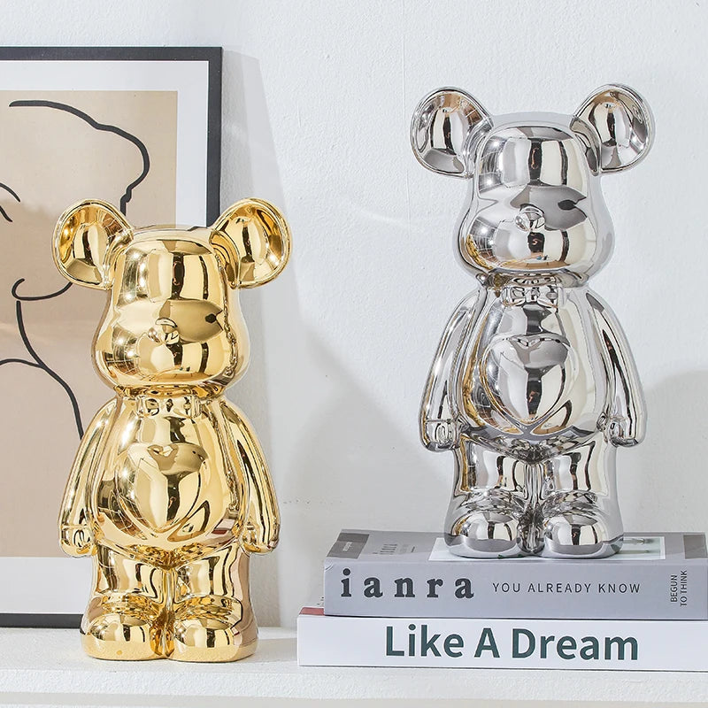 17/27/cm Estatua de cerámica de oso de ladrillo estético, figura de acción, esculturas de osito de peluche, adorno para la decoración del hogar, artesanías