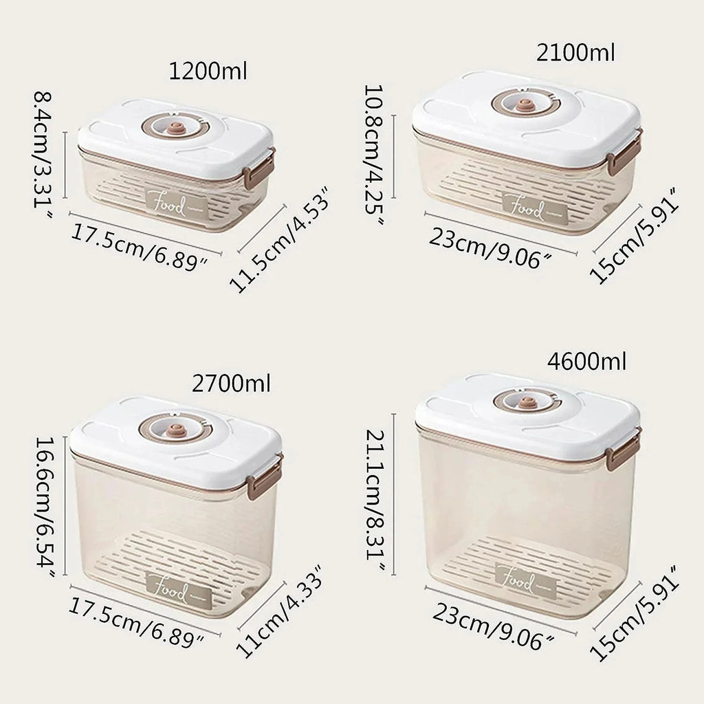 Boîte de conservation sous vide alimentaire Scellée Boîte de cuisine pour conserver la fraîcheur Grande capacité Conteneur de stockage alimentaire transparent avec pompe à vide