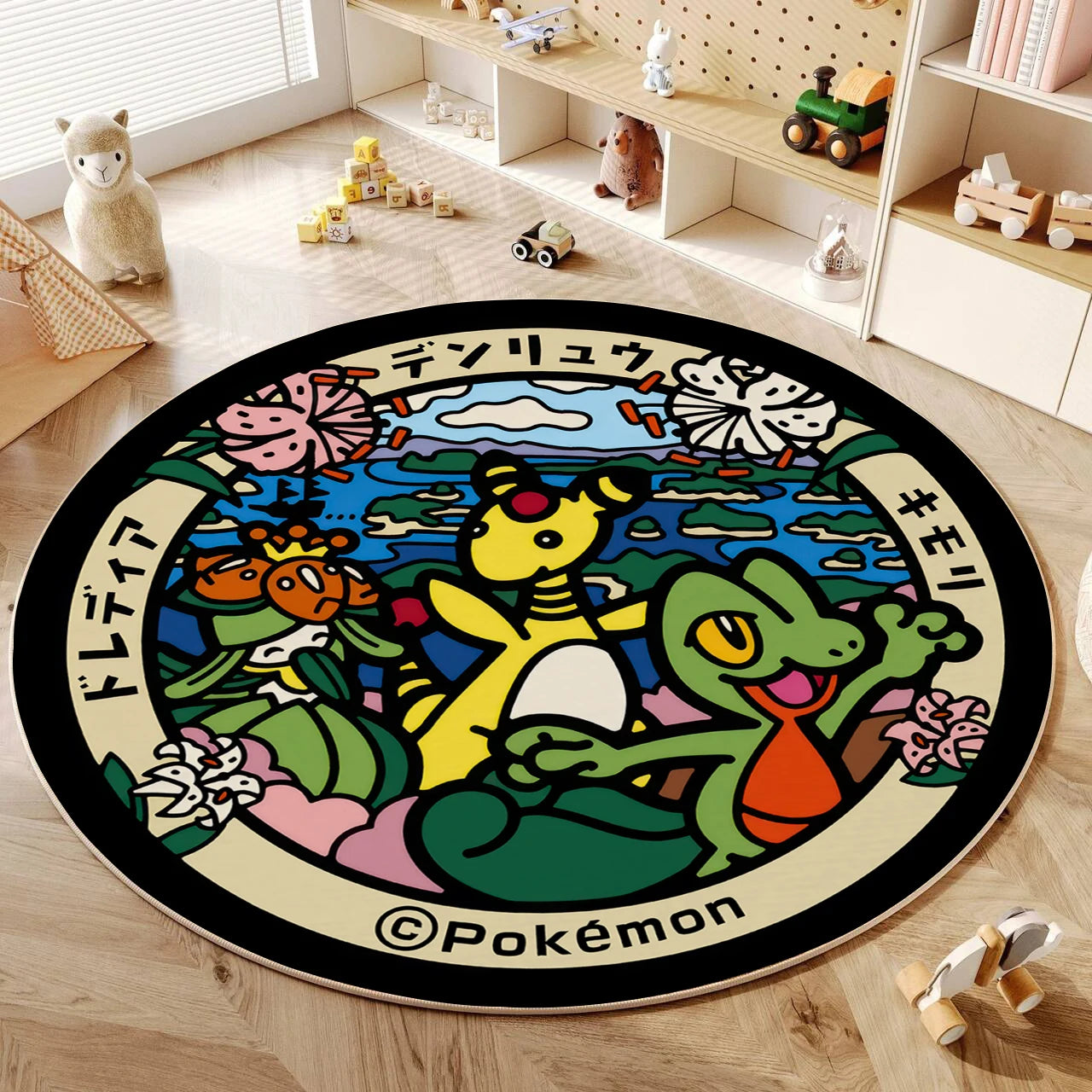 Alfombra redonda de dibujos animados VIKAMA, alfombrilla de piso para silla de computadora gamer, alfombra para habitación de chica, alfombra de dormitorio, resistente a las manchas, decoración del hogar