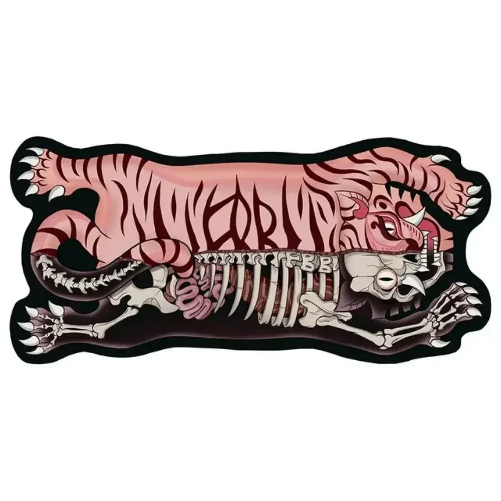 Alfombra con forma de tigre VIKAMA - Antideslizante, fácil de limpiar, decoración del hogar, felpudo de cocina y baño, felpudo de entrada