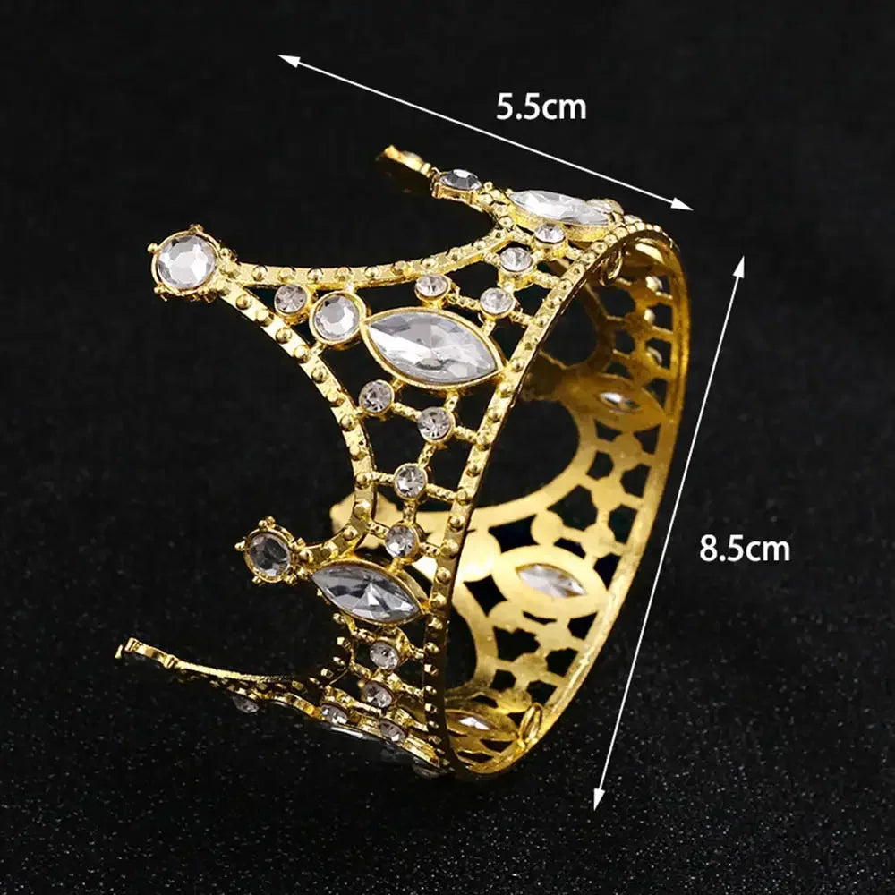 Nouveau Topper de Gâteau en Strass Couronne Chapeau Décoration Accessoires de Cheveux pour Enfants Princesse Fête de Mariage Anniversaire Fournitures