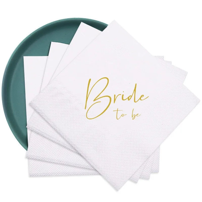 50 serviettes de table « Bride to be » pour dîner de mariage, décoration d'ambiance, décoration de fête de fiançailles, serviette de mariage