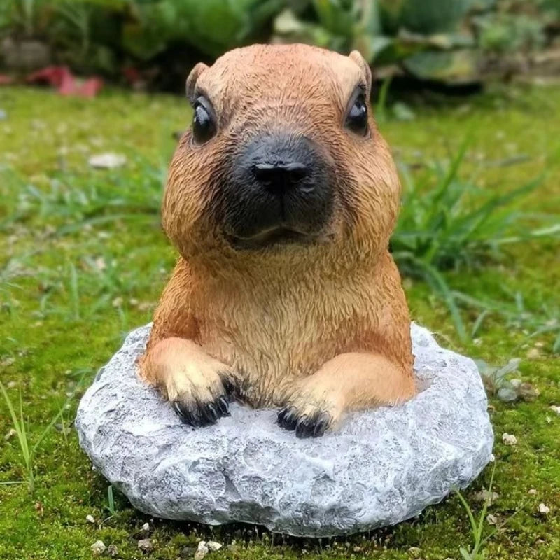 Simulation Animal Marmotte Mignons Ornements Extérieur Décoration de Jardin Patio Balcon Aménagement Pot de Fleurs Cour Jardinage Décor