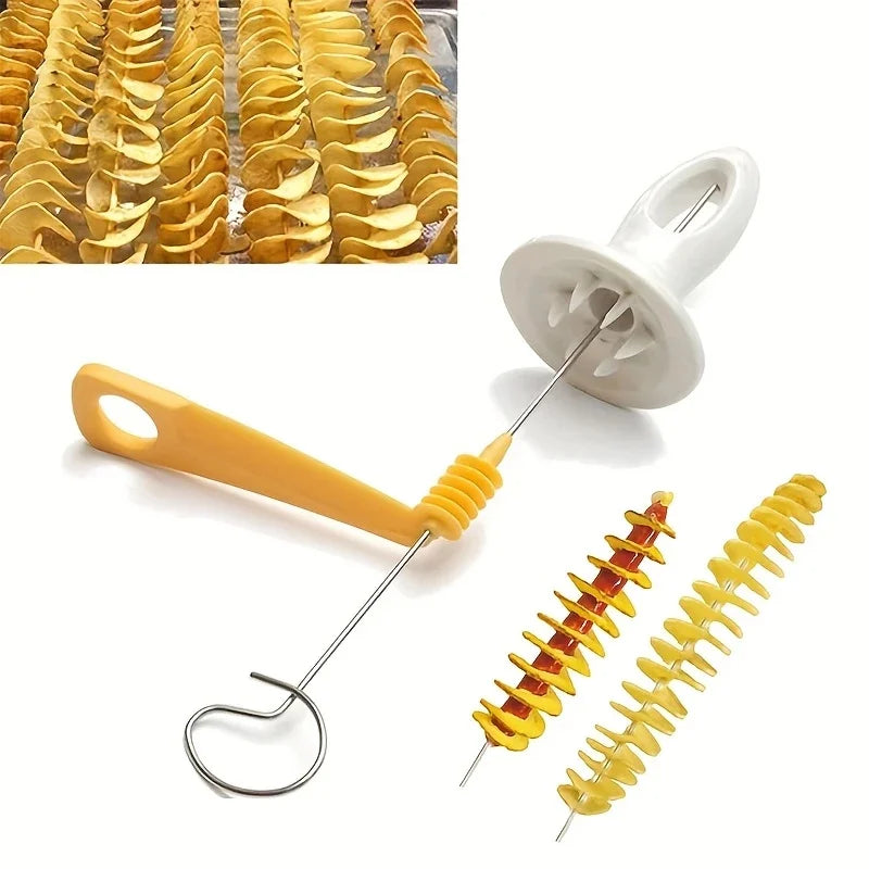 Ensemble de 6 Spiralizers en acier inoxydable Coupe-légumes multifonctionnel Parfait pour la préparation de pommes de terre en spirale, de carottes Outil de cuisine