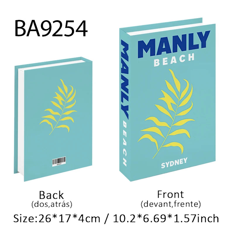 New Travel Decorative Books Book Decoration Luxury Fake Books Decor Table Storage Box Shelf Ornaments Interior Desk Aesthetic