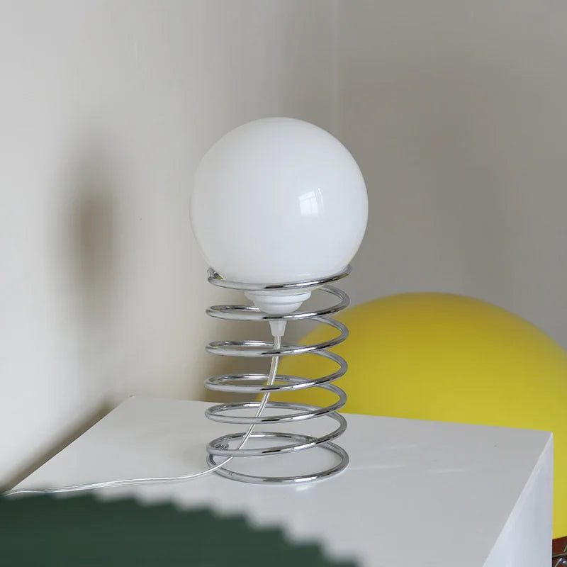 Ins Bauhaus Spring Table Lamp Vintage Nordic Modern Minimalist Homestay Glass Living Room Bedroom Bedside Lamp Drop Shipping