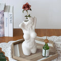 Jarrón de cuerpo femenino, jarrón con curvas de mujer, diseño de rayas único, jarrón decorativo, jarrón de flores creativo, decoración moderna bohemia para el hogar