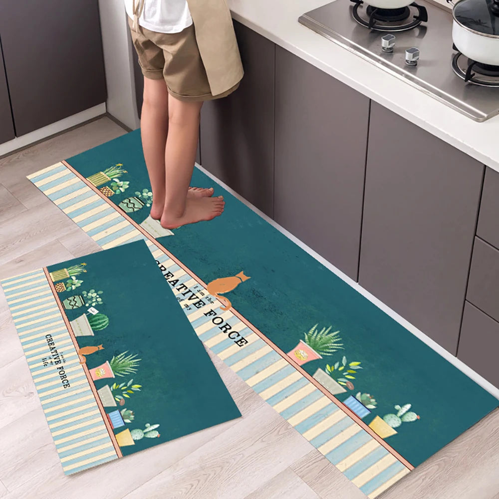 Alfombra de suelo de cocina VIKAMA, alfombra de entrada para sala de estar y dormitorio, decoración del hogar, alfombra larga pequeña para pasillo de lavadero