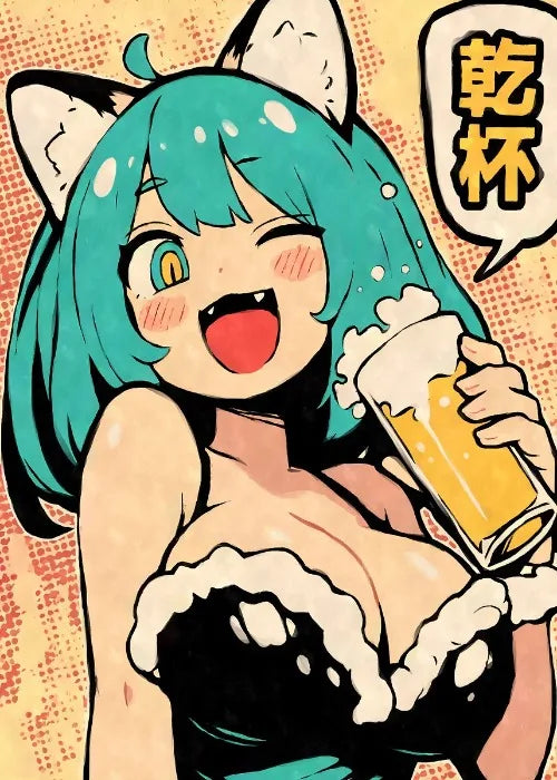 Cat Ear Anime Girl Eating Ramen Poster Aesthetic Anime Ramen Art Prints Japanese Style Cartoon Decor Sexy Girl Canvas Painting