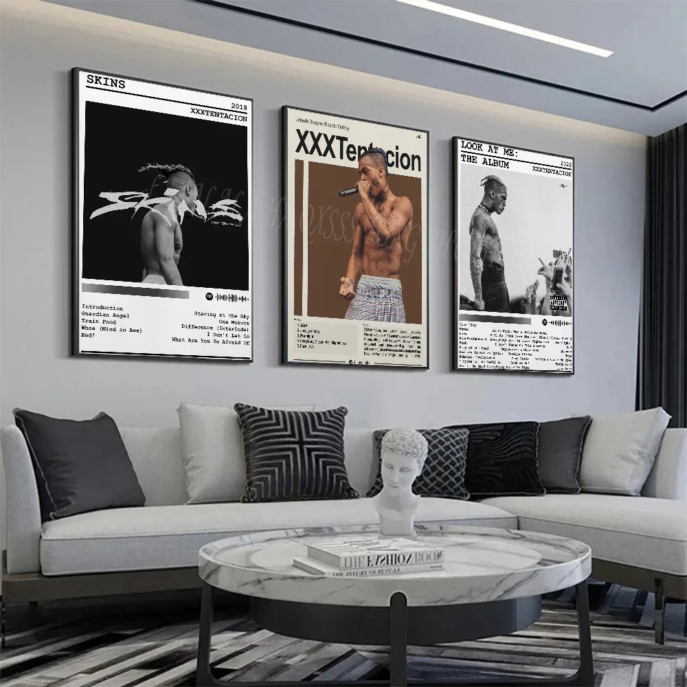 XXX-Tentacion Rock Rapper Música Álbumes Póster HD Pósters Decoración Hogar Habitación Bar Cafetería Arte Pintura Mural Cuadro