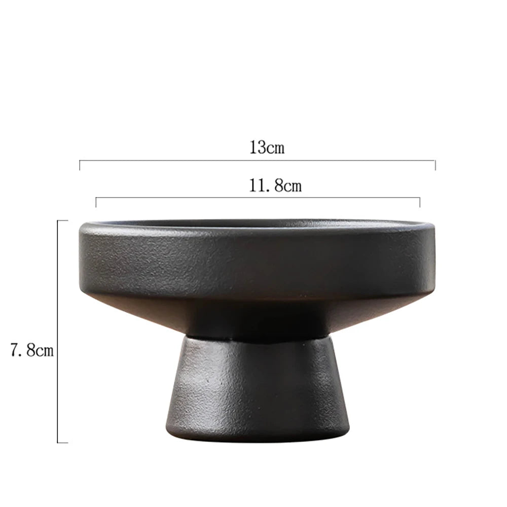 Vase en céramique rétro, pot de fleurs noir, ornement pour plantes de table, décoration de bonsaï pour la maison, accessoires floraux de table