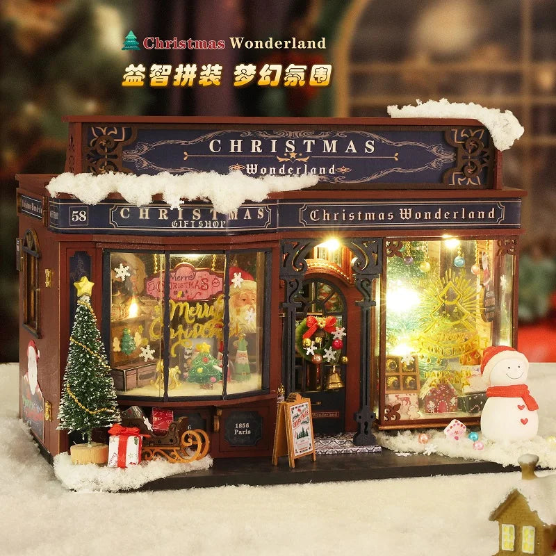 Nuevo kit en miniatura de "Navidad en el País de las Maravillas" DIY - Maqueta 3D de rincón de lectura hecha a mano, idea de regalo creativa para Navidad y Black Friday