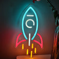 Enseigne néon Rocket LED, Lumière néon LED pour veilleuse, Décoration de salle de fête, Lumière d'ambiance, Lumière décorative murale polyvalente